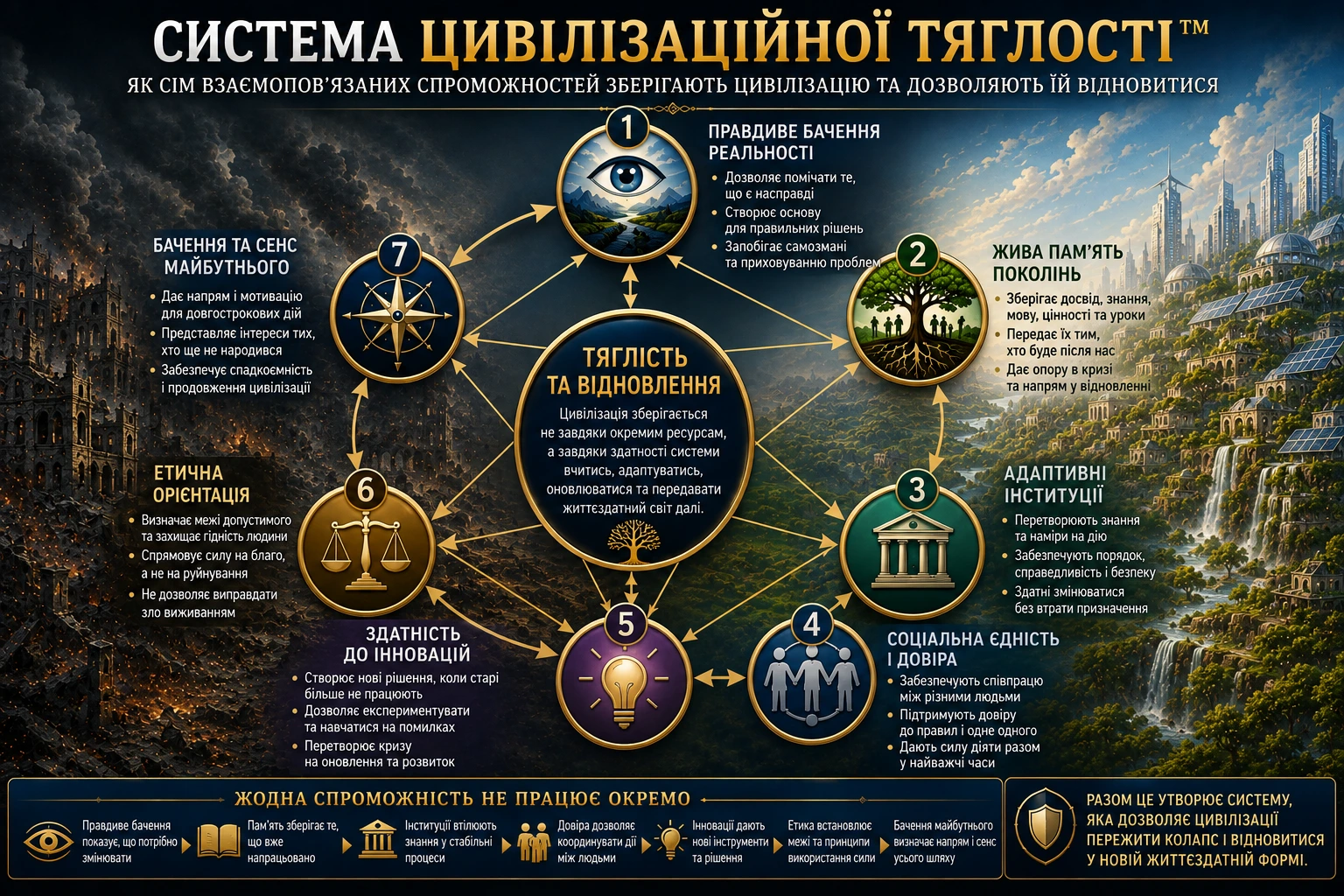 Система цивілізаційної тяглості з сімома взаємопов’язаними спроможностями