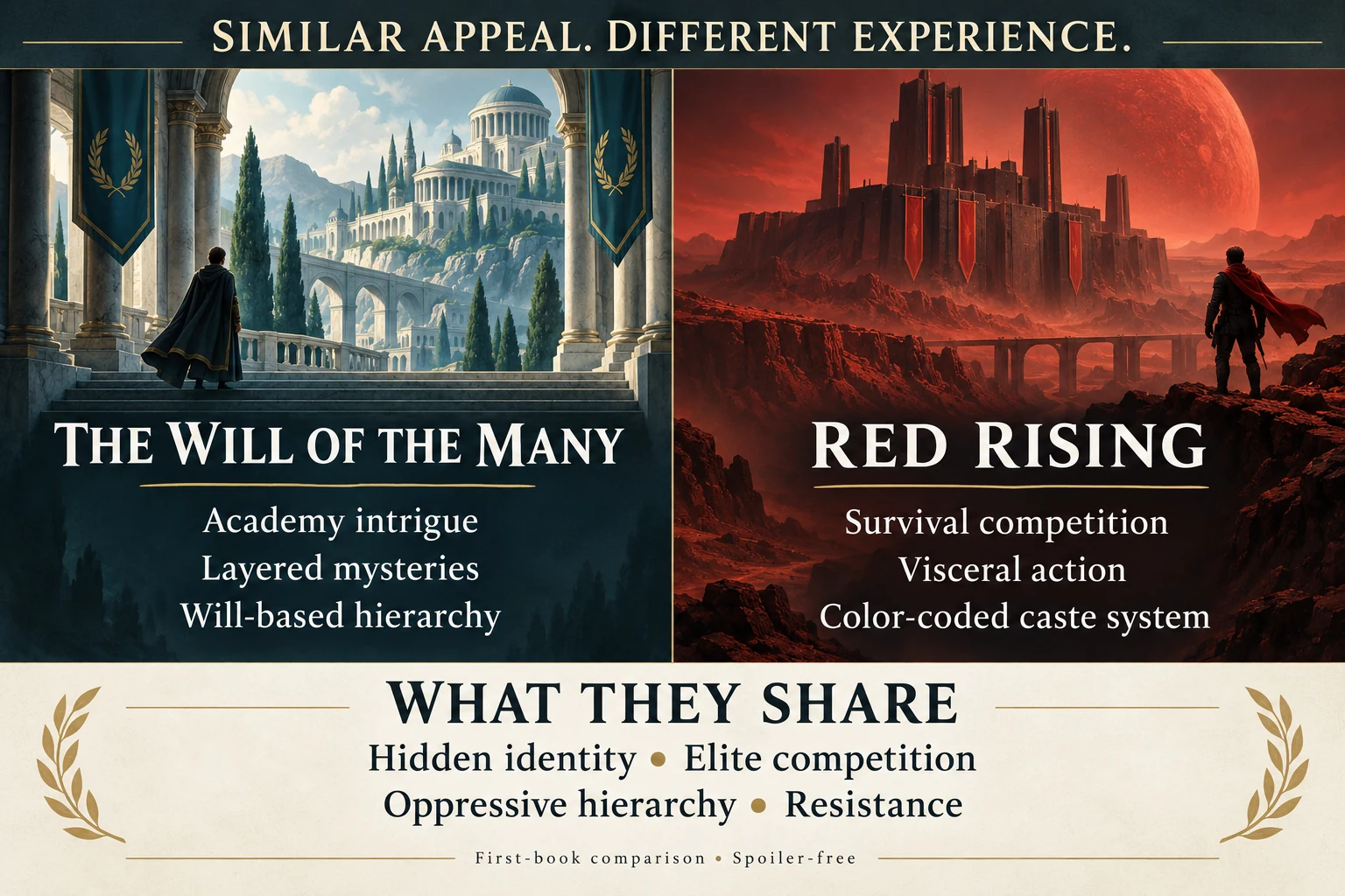 Shared themes and different reading experiences in The Will of the Many and Red Rising